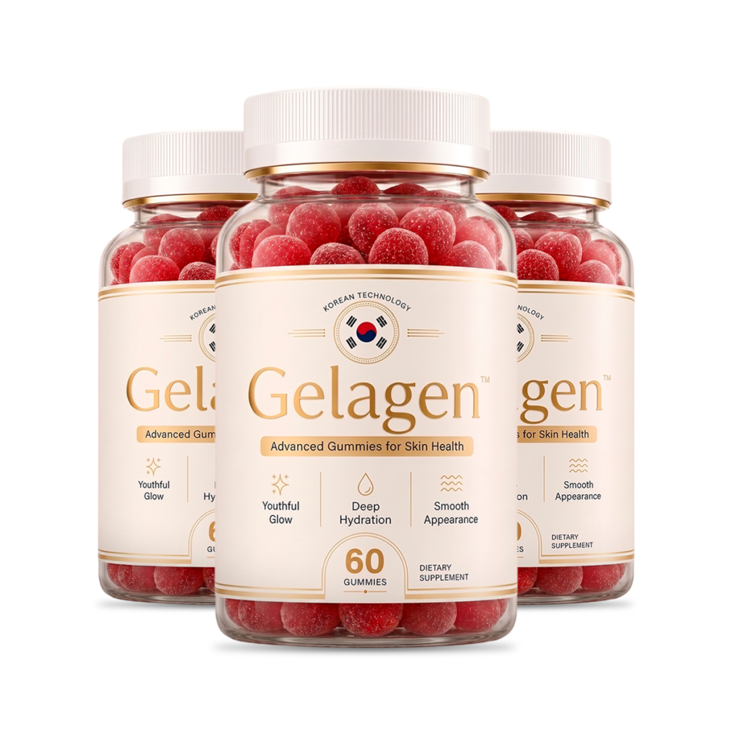 Three bottles of Gelagen gummies